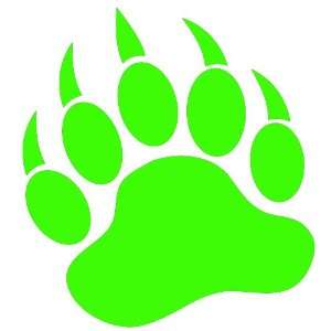  GRIZZLY BEAR PAW PRINT   Vinyl Decal Sticker 5 LIME GREEN 