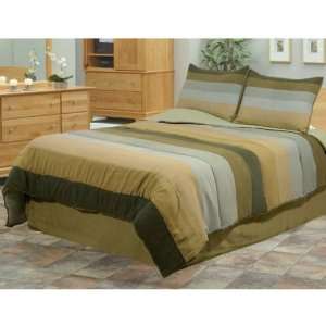  The Beat Olive Green Striped King Comforter Set