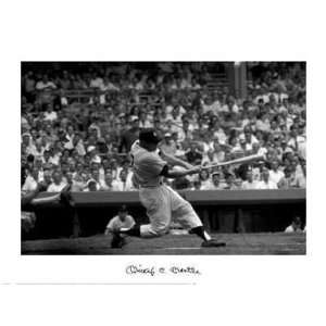    1956 Mickey Mantle Batting During Game Poster Print