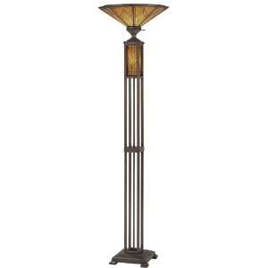  Torch Lamp Dark Bronze with Glass Shade (Free Delivery 