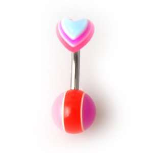 Acrylic Belly Button Ring   Heart Jewelry