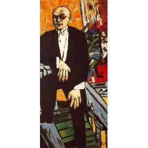 FRAMED oil paintings   Max Beckmann   24 x 52 inches   Self Portrait 