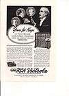 1938 VINTAGE RCA VICTROLA RECORD RADIO PLAYER TOSCANINI PRINT AD