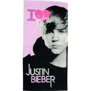 United Labels   Justin Bieber serviette de bain I Love Justin 75 x 150 