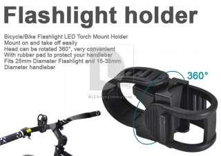   Bike Cycling 25mm Flashlight LED Torch Mount Holder 15 35mm handlebar