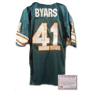 Keith Byars Miami Dolphins NFL Hand Signed Authentic Style Home Teal 
