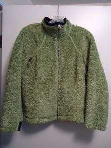 MOUNTAIN HARD WEAR Womens Green Soft Fleece Zip Jacket Size Small 
