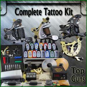 Tattoo Kit 4 Top Machine Gun Power Needle Top Ink 10 48  