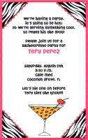 Martini/Girls Night Out/Bachelorette Party Invitations  