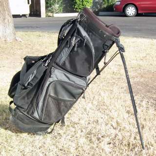 FOR SALE IS A USED KNIGHT GOLF BAG THAT IS IN GOOD CONDITION. PLEASE 
