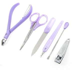  Nail File Scissor Purple Silver Tone Plastic Metal 