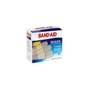 Band Aid Bandages Comfort Flex Sheer Assorted Sizes, 60 count (Pack of 