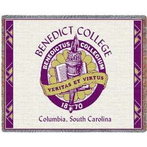 Benedict College Seal Jacquard Woven Throw   69 x 48