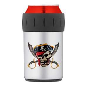   Koozie Pirate Skull with Bandana Eyepatch Gold Tooth 