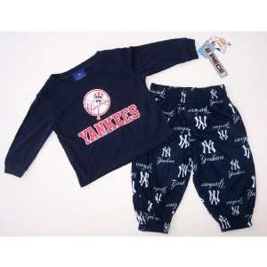   Yankees Toddler Pajamas Two Piece Pants And Shirt Set Size 2 T Baby