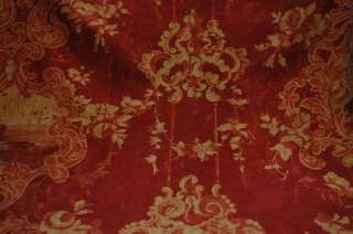 CORAL VELVET TOILE UPHOLSTERY FABRIC 5 YARDS  