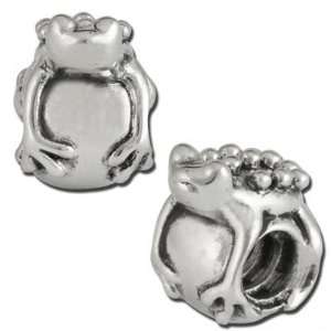  11mm Riding Toad Large Hole Bead   Rhodium Plated Arts 