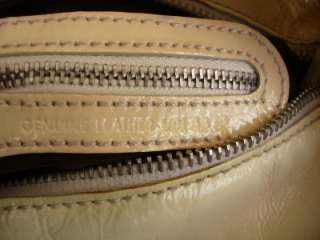 TODS Shoulder Bag Crushed Patent Leather Ivory Handbag  