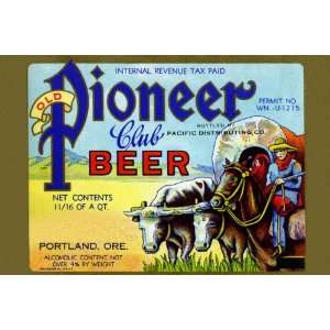  Old Pioneer Club Beer 24X36 Canvas