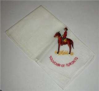 Vintage Toronto Police Man Canada Souvenir Handkerchief  