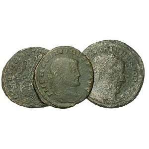  Lot of 3 Roman Folles, Tetrarchy, Late 3rd   Early 4th 