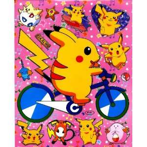  Pokemon Pikachu on bicycle bike surfboard Togepi Teddiursa Chansey 