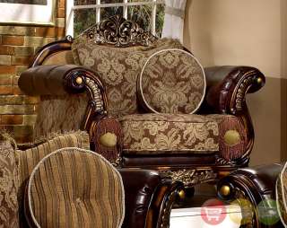 Formal Luxury Sofa Love Seat & Chair 3 Piece Antique Style Living Room 