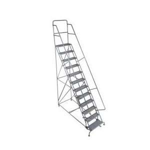   Grip 24W 14 Step Steel Rolling Ladder 20D Top Step