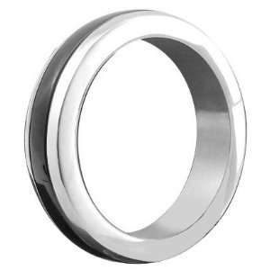 Heart 2 Heart Metal C ring, Stainless Steel With Black Band, Includes 