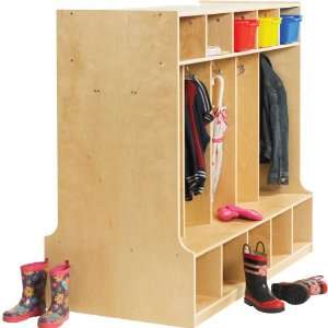  Coat Locker with Bench   10 Sections   Double Sided 
