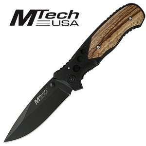 Tech Folding Knife Black Wood 