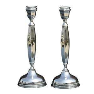   Candlesticks with Polygon Stem and Rounded Base