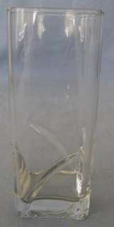 Square Shaped Shape Highball Clear Drinking Glass Tumbler Swirl 