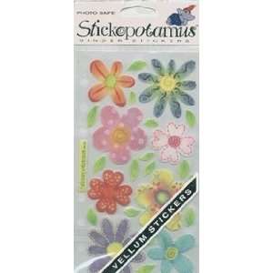   Vellum Stickers Pastel Flowers SPVM 03; 6 Items/Order