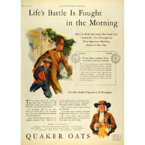1927 Ad Quaker Rolled White Oats McClelland Barclay Oatmeal Colonial 