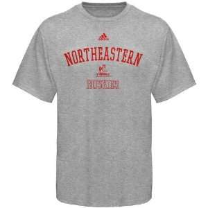  adidas Northeastern Huskies Ash Practice T shirt Sports 
