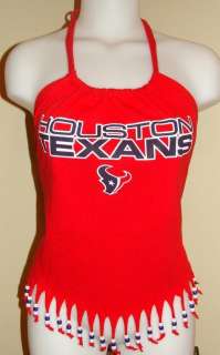 Womens Houston Texans NFL Football Battle Red Gameday Shirt Halter Top 
