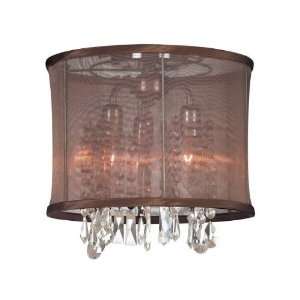   Crystal Semi Flush in Polished Chrome with Chocolate