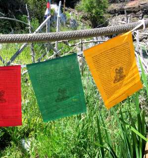 TIBETAN NUNS PROJ MED GREEN TARA BUDDHIST PRAYER FLAGS  