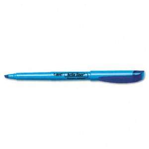 BIC BL11BE   Brite Liner Highlighter, Chisel Tip, Fluorescent Blue Ink 