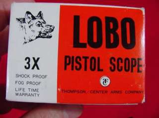 Mint in Box Thompson Contender TC Lobo 3x Pistol Scope + Mount  