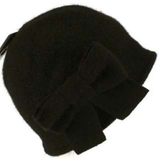 100% Wool Winter Cloche Crushable Foldable Bucket Big Bow Church Hat 