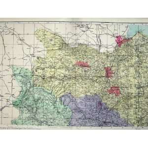  Map Yorkshire England Thirsk Richmond Ripon Settle