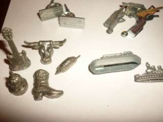 Lot of 65 Metal MONOPOLY Tokens Silver Pewter Star Wars, Texas Etc 