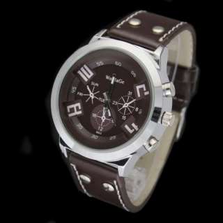 Casual Sports Watch Big Dial Charming Appearance Leatheroid Quartz 