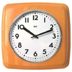  Retro Orange 9 1/2 Square Wall Clock