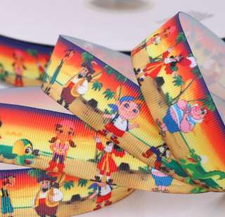 25mm Jake the Pirate Neverland Printed grosgrain ribbon HAIRBOW 5/50 