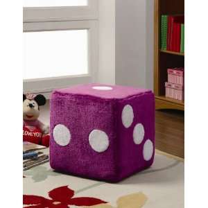    Casual Pink Dice Pattern Ottoman by Coaster