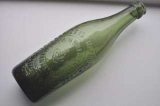 Old JOHANNESBURG CROWN Heavy Green Glass Beer Bottle  