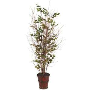   Artificial Potted Natural Birch Tree in Bamboo Pot